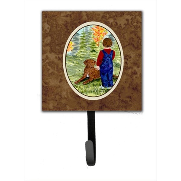 Carolines Treasures 4.25 x 6 in. Little Boy with His Chesapeake Bay Retriever Leash Or Key Hook SS8547SH4 - main